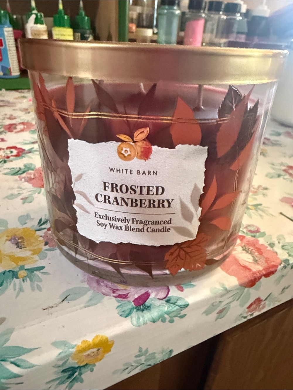 White Barn Frosted Cranberry 3 wick